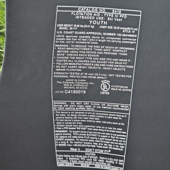 Stearns Kids Life Vest Youth Hydroprene Life Jacket Safety 50 to 90 lbs Float - Picture 10 of 10